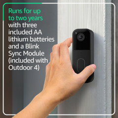 Blink Video Doorbell + Outdoor 4 : Caméra HD sans fil + Batterie 2 ans
