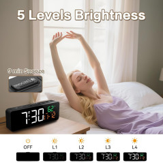 Netzu 3-in-1 Digital Clock – Compact Alarm for Living Room & Bedroom
