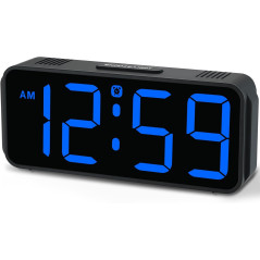 Peakeep Small Digital Alarm Clock for Bedroom, Large Display & Battery Backup