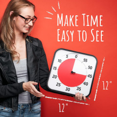 TIME TIMER 12 Visual 60-Minute Countdown Clock with Dry Erase Card