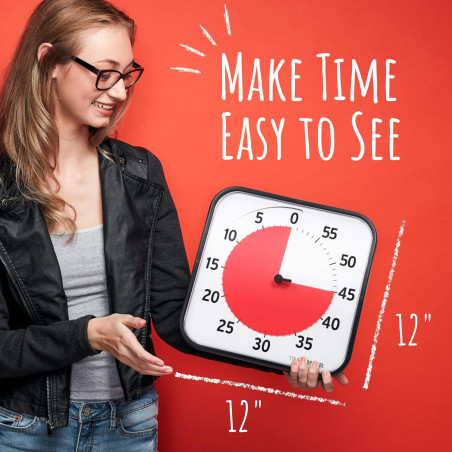 Timer Visuel 12 60 Min pour Enfants, Magnétique et Effaçable