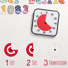 Timer Visuel 12 60 Min pour Enfants, Magnétique et Effaçable