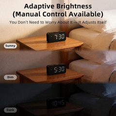 Compact Battery-Operated Alarm Clock | Small & Cordless Design
