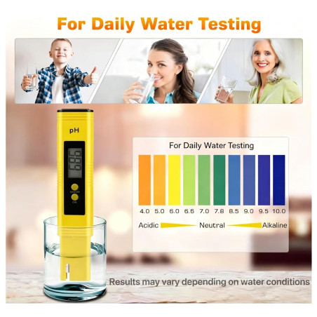 Digital pH Meter Tester Pen, Pre-Calibrated ±0.01 Accuracy, Pocket Size