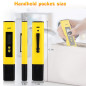 Testeur de pH numérique portable précis ±0,01, pré-calibré, pour eau potable, piscine, aquarium (jaune) Testeur de pH numérique portable précis ±0,01, pré-calibré, pour eau potable, piscine, aquarium (jaune)
