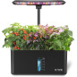 URUQ 8-Pod Hydroponic Growing System with LED Grow Light – Black