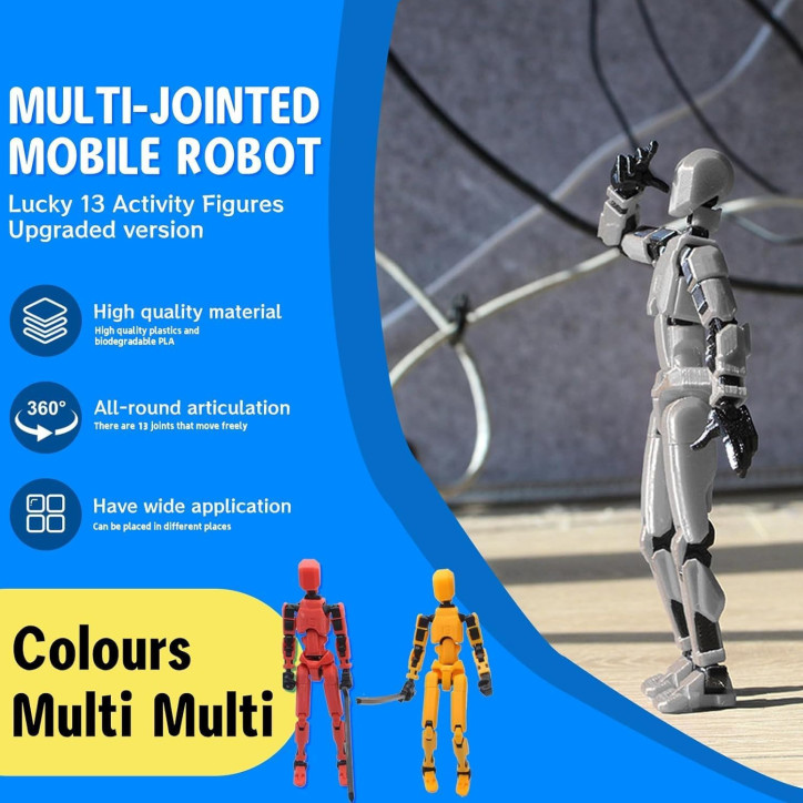 MerryXD 6-Pack T13 3D Action Figures – Multi-Jointed, Movable Dummy Nova Titan Lucky 13 Toys