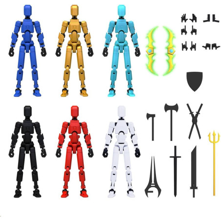 MerryXD Lot de 6 Figurines d'Action 3D T13 Nova Titan Lucky 13 Multi-Articulées Prêtes à Jouer