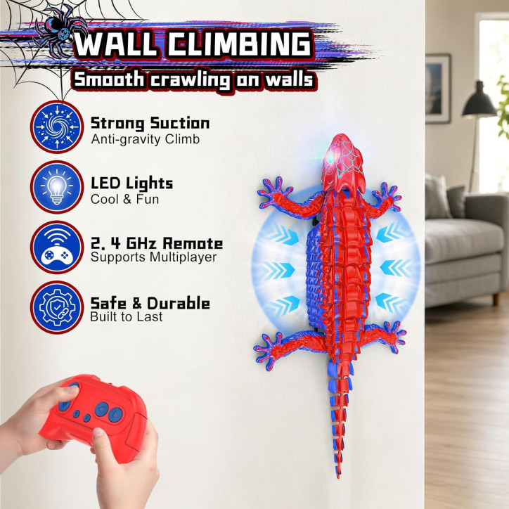Robot télécommandé Gecko escalade murale rechargeable pour enfants Robot télécommandé Gecko escalade murale rechargeable pour enfants