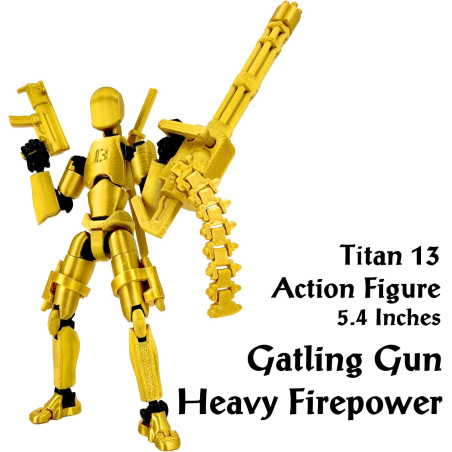 Gatling Gun Titan 13 Action Figure Set - 3D Printed Articulated Toy