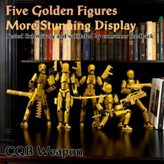 Gatling Gun Titan 13 Action Figure Set – 3D Printed Articulated Robot T Fidget Toy, Purple Blue