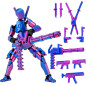 Figurine Gatling Gun Titan 13 articulée, jouet de fidget 3D, décoration de bureau violet bleu Figurine Gatling Gun Titan 13 articulée, jouet de fidget 3D, décoration de bureau violet bleu