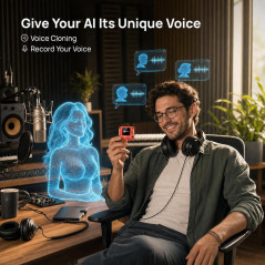 AIPI Lite Robot IA Rouge, Compagnon Vocal, Clonage Voix, Personnage Personnalisé, Support Base Connaissances