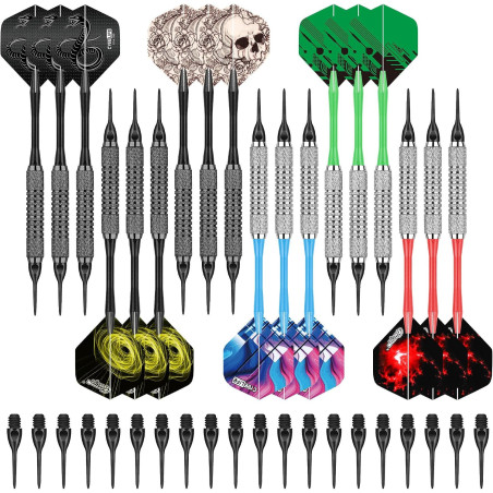 CyeeLife 18pcs Soft Tip Plastic Darts Set for Electronic Dart Board