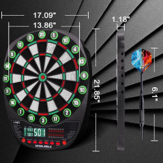 WIN.MAX Electronic Dart Board with Automatic Scoring & 12 Soft Tip Darts