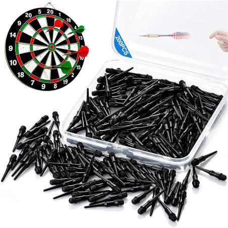 200Pcs 2BA Thread Soft Tip Plastic Dart Points Replacement for Electronic Dartboards