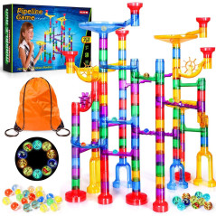 Meland Marble Run 132Pcs Marble Maze Toy - STEM Race Track for Kids 3+