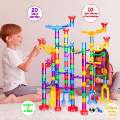 Meland Marble Run - Jeu de Course de Billes STEM 132pcs