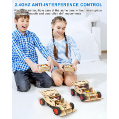 Poraxy STEM Kits for Kids 8-13, Remote Control Car, Wooden 3D Puzzles, Science Building Model Toys, Birthday Gifts