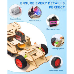 Poraxy STEM Kits for Kids 8-13 – Remote Control Car & 3D Puzzle Toys