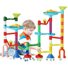 MaxTronic Circuit de Billes 110pcs Kit STEM Enfants 3-12 ans