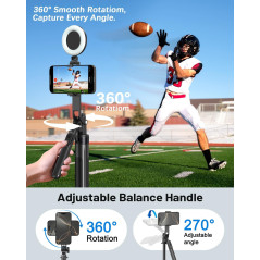 Vlogging Kit for iPhone/Android: 71 Tripod, Mic, Remote & Fill Light