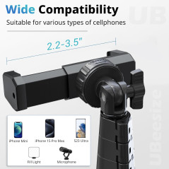 Trépied Téléphone Flexible UBeesize 88’’ avec Télécommande