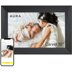 Aura Digital HD Picture Frame 10 Carver Black – Perfect Gift Frame with Stunning Display
