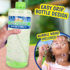 Sunny Days 64oz Non-Toxic Bubble Solution for Kids 3+ Years