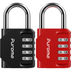 Cadenas Puroma 2 Chiffres Rouge & Noir 4 Digits Gym