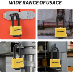 CINCINNO 4 Pack Weatherproof Steel Padlocks Keyed Alike - Heavy Duty