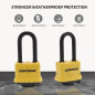 CINCINNO 4 Pack Heavy Duty Weatherproof Laminated Steel Padlocks, Keyed Alike, 1-9/16 Wide Body with Long Shackle CINCINNO 4 Pack Heavy Duty Weatherproof Laminated Steel Padlocks, Keyed Alike, 1-9/16 Wide Body with Long Shackle