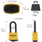 CINCINNO Lot de 4 Cadenas Acier Laminé Résistant Météo, Clés Identiques, Corps Large 1,9, Anse Longue CINCINNO Lot de 4 Cadenas Acier Laminé Résistant Météo, Clés Identiques, Corps Large 1,9, Anse Longue