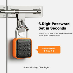 Cadenas Gym Étanche IP67 à Code, Anti-Effraction, Sans Clé