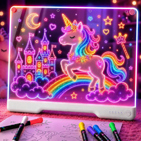Geokay 16 Rechargeable LED Drawing Board with 9 Color Light Effects for Art & Tracing