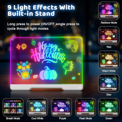 Geokay 16 Rechargeable LED Drawing Board with 9 Color Light Effects