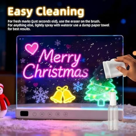 Tablette de dessin LED rechargeable 16 avec 13 effets lumineux, 7 marqueurs blancs, support intégré pour enfants