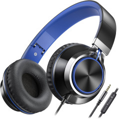 Casque AILIHEN C8 Enfant avec Micro, Jack 3.5mm, Noir/Bleu
