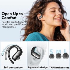 Écouteurs Bluetooth Kurdene Sans Fil 60H + Crochets Sûrs