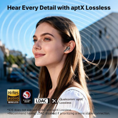 EarFun Air Pro 4+ Wireless Earbuds with Adaptive Noise Cancelling & Dual Drivers
