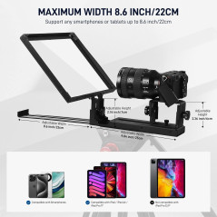 GVM 12 Collapsible Teleprompter Kit for iPad, Phone & DSLR Camera