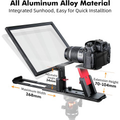 Desview T12S 12.9 Metal Teleprompter with Beam Splitter Glass & Case
