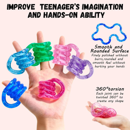 6-Piece Twisty Fidget Toy Set for Adults – Sensory Stress Relief and Focus Aid