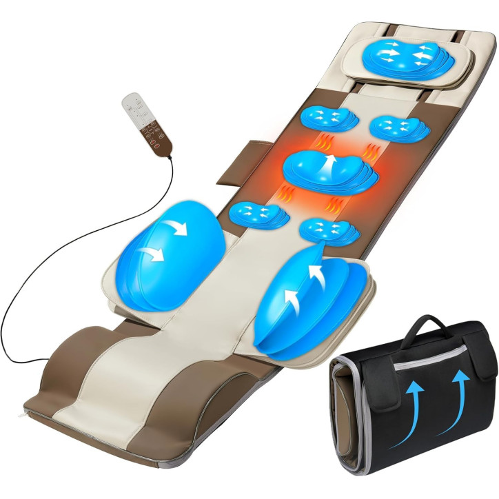 Tapis de Massage Corps Entier avec Chauffage, Étirement 3D et Traction Lombaire Tapis de Massage Corps Entier avec Chauffage, Étirement 3D et Traction Lombaire