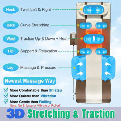 Full Body Massage Mat with Heat, 3D Stretch & Lumbar Traction Therapy