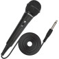 Microphone filaire dynamique pour karaoké, chant, 2,5m câble, compatible enceinte, ampli, mixeur, DVD Microphone filaire dynamique pour karaoké, chant, 2,5m câble, compatible enceinte, ampli, mixeur, DVD