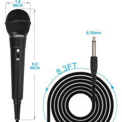 Wired Karaoke Handheld Microphone with 2.5m Cable – Dynamic Vocal Mic for Speaker, AMP, Mixer, DVD