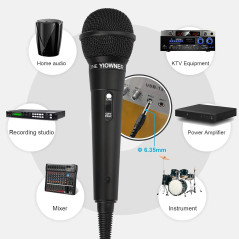 Microphone Karaoke Filaire 2.5m - Micro Dynamique Vocal