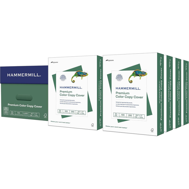 Hammermill 80 lb Cardstock, Premium Color Copy Cover, 8.5x11, 2000 Sheets