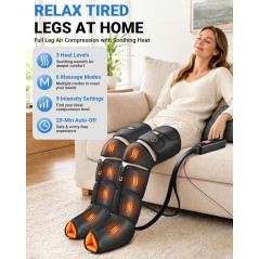 Leg Massager with Heat & Compression for Improved Circulation - Standard
